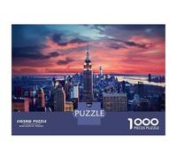 Puzzle De 1000 Pièces pour Adultes Empire State Building Sunset Puzzle pour Adultes, Jouet Anti-Stress Amusant Et Humoristique, Idéal comme Cadeau 38x26cm/1000pcs