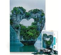 Puzzle de 1000 pièces pour Adultes,en Forme de cœur,avec découpe Fine de Pierres,Jeu de réflexion et de Calme,idéal pour Une décoration de Noël (38x52cm)