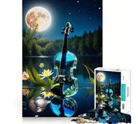 Puzzle de 1000 pièces pour Adultes en Verre Transparent avec des pièces en Forme de Violon Qui s'emboîtent Parfaitement Jeu de logique idéal pour des Moments de détente et de Plaisir Cadeau