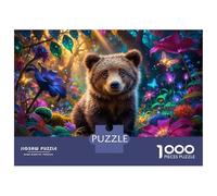 Puzzle De 1000 Pièces pour Adultes Enchanted Forest Bear Cub Puzzles pour Adultes Jeux Amusants Découpe De Précision Difficile Et Stimulant 38x26cm/1000pcs