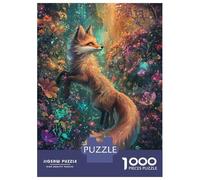 Puzzle De 1000 Pièces pour Adultes Enchanted Fox in Bloom Puzzle Adulte, Jeu De Réflexion, Défi Difficile À Terminer 38x26cm/1000pcs
