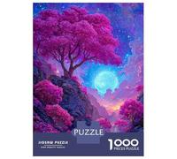 Puzzle De 1000 Pièces pour Adultes Enchanted Pink Forest Landscape Jeu De Réflexion Casse-tête Décoration Intérieure Cadeaux Uniques d'anniversaire Et De Noël 70x50cm/1000pcs