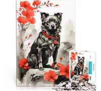 Puzzle de 1000 pièces pour Adultes Encre de Chien à la Japonaise Analyse et logique est idéal comme Cadeau pour Toute la Famille 75x50cm