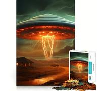 Puzzle de 1000 pièces pour Adultes Enlèvement par des extraterrestres Jeu Abstrait d'assemblage précis Jeu de logique Amusant et Gratuit Cadeau d'anniversaire (38x26cm)