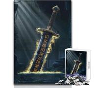 Puzzle de 1000 pièces pour Adultes - Épée Antique en ruines - Jeu éducatif Familial - Découpe de précision - Cadeau d'anniversaire - Dimensions : 50x75cm