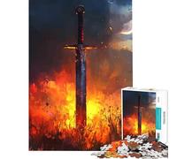 Puzzle de 1000 pièces pour Adultes Épée en Flammes défi intellectuel Jeu addictif décoration Murale (50x75m)