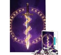 Puzzle de 1000 pièces pour Adultes Épée enchantée avec Runes et chaîne Jeu éducatif Amusant et Stimulant Défi Difficile (Dimensions 38x52cm)