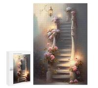 Puzzle de 1000 pièces pour Adultes - Escalier vers Le Pays des fées - Fleurs Qui déroutent - Un Puzzle Amusant et Stimulant, idéal pour Les soirées Jeux - 50 x 70 cm