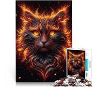 Puzzle de 1000 pièces pour Adultes Esprit félin Ardent Fait de Papier，Convient aux Personnes âgées de 14 Ans et Plus Convient aux Couples Cadeaux intéressants pour réduire Le Stress。Taille：26x38cm