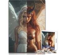 Puzzle de 1000 pièces pour Adultes et Adolescents - Anges et démons - Jeu éducatif, Analyse et logique - Illustration - 38x26cm