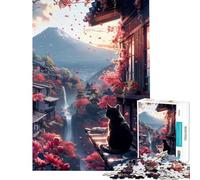 Puzzle de 1000 pièces pour Adultes et Adolescents Chat Mignon Paysage Serein Jeu Amusant Course de Vitesse Manuelle Idéal comme Cadeau (Dimensions 50x75cm)