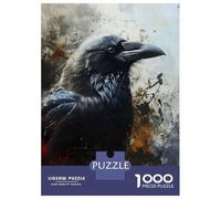 Puzzle De 1000 Pièces pour Adultes Et Adolescents Edgar Allen Poe The Raven Puzzles Jeux Relaxants Améliore La Mémoire Cadeaux Uniques pour Anniversaire Et Noël 38x26cm/1000pcs