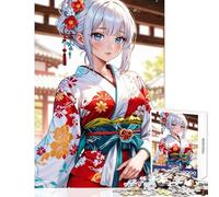 Puzzle de 1000 pièces pour Adultes et Adolescents Élégance en Kimono ; Un Esprit épanoui ; Jeu de Puzzle de 1000 pièces pour Toute la Famille ; Cadeau pour Anniversaires et activités familiales