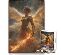 Puzzle de 1000 pièces pour Adultes et Adolescents : Guerrier angélique à l'épée flamboyante Jeu éducatif, Analyse et logique Illustration Format : 38x26cm