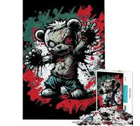 Puzzle de 1000 pièces pour Adultes et Adolescents Illustration d'ours Zombie Jeu de Construction de 1000 pièces Jeu d'analyse et de logique Stimulant Cadeau (38x52cm)