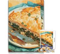 Puzzle de 1000 pièces pour Adultes et Adolescents - Illustration d'une Part de Tarte aux épinards - Jeu éducatif, Analyse et logique - Œuvre d'art - Cadeau - Dimensions : 50x75cm