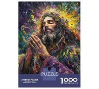 Puzzle De 1000 Pièces pour Adultes Et Adolescents Jesus Prayer Puzzles Jeux Relaxants Améliore La Mémoire Cadeaux Uniques pour Anniversaire Et Noël 70x50cm/1000pcs