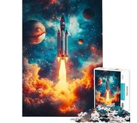 Puzzle de 1000 pièces pour Adultes et Adolescents Lancement de fusée Spatiale Cosmique Stimule Le Cerveau pour Femmes Jeu de réflexion à partir de 14 Ans (38x52cm)
