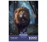 Puzzle De 1000 Pièces pour Adultes Et Adolescents Lion in Magic Forest Puzzles Jeux Relaxants Améliore La Mémoire Cadeaux Uniques pour Anniversaire Et Noël 70x50cm/1000pcs