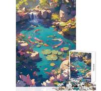 Puzzle de 1000 pièces pour Adultes et Adolescents Motif Carpes koï Décoration pour Jardin et Maison Jouet œuvre d'art Cadeau Jeu Amusant pour renforcer Les Liens du Couple Dimensions 50x75cm