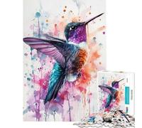 Puzzle de 1000 pièces pour Adultes et Adolescents Motif Colibri Aquarelle Jeu intellectuel et Relaxant Anti-Stress (38x52cm)