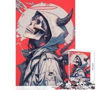 Puzzle de 1000 pièces pour Adultes et Adolescents Motif crâne et Ange Décoration intérieure Jouet œuvre d'art Cadeau Jeu Amusant pour renforcer Les Liens du Couple Dimensions 50x75cm