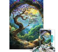 Puzzle de 1000 pièces pour Adultes et Adolescents Paysage Abstrait bonsaï Puzzle décoratif Mural Cadeau d'anniversaire Amusant et Original (Taille 38x52cm)