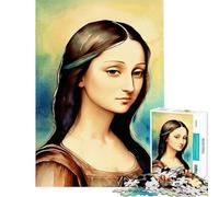 Puzzle de 1000 pièces pour Adultes et Adolescents Peinture Aquarelle Monalisa Jeu de Construction de 1000 pièces Jeu d'analyse et de logique Stimulant Cadeau (50x75cm)