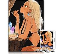 Puzzle de 1000 pièces pour Adultes et Adolescents - Personnage d'anime Mangeant des Ramen - Jeu éducatif, Analyse et logique - Illustration - 38x26cm