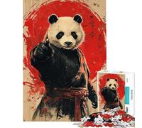 Puzzle de 1000 pièces pour Adultes et Adolescents Poster Panda Guerrier Jeu Amusant de Course de Vitesse Manuelle Idéal comme Cadeau (Dimensions 38x26cm)