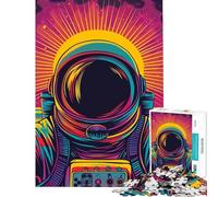 Puzzle de 1000 pièces pour Adultes et Adolescents Puzzle psychédélique sur Le thème de l'astronaute Décoration Murale Amusante et Originale Cadeau d'anniversaire Unique (Dimensions 50x75cm)