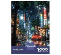 Puzzle De 1000 Pièces pour Adultes Et Adolescents Rainy Night in Tokyo Puzzles Jeux Relaxants Améliore La Mémoire Cadeaux Uniques pour Anniversaire Et Noël 38x26cm/1000pcs