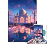 Puzzle de 1000 pièces pour Adultes et Adolescents Taj Mahal au Coucher du Soleil Jeu de Construction de 1000 pièces Jeu d'analyse et de logique Stimulant Cadeau (38x26cm)