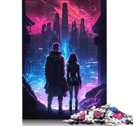 Puzzle de 1000 pièces pour Adultes et Adolescents - Thème « Sérénade Nocturne dans Une Ville illuminée » - Puzzle en Papier pour la Famille et Les Amis - 38 x 26 cm / 1000 pièces