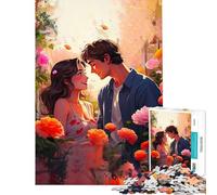 Puzzle de 1000 pièces pour Adultes et Adolescents Une Histoire d'amour en pétales Jeu de Construction Manuelle pour Les Femmes pour Un Anniversaire ou Un Cadeau Unique (38x52cm)