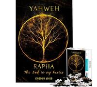 Puzzle de 1000 pièces pour Adultes et Adolescents Yahvé Rapha Arbre de Vie Jeu Manuel pour Femmes Cadeau d'anniversaire Unique (Dimensions 38x52cm)