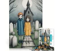 Puzzle de 1000 pièces pour Adultes et Enfants sur Le thème d'un cimetière Jeu de logique et d'art aux Bords précis,pour Un Moment de détente et de Divertissement, pour Les fêtes (50x75cm)