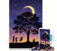 Puzzle de 1000 pièces pour adultes et enfants,thème « Sous le sapin au clair de lune »,découpe premium,jeu amusant et stimulant pour le cerveau,idéal pour se détendre,cadeau de Noël apaisant (50x75cm)