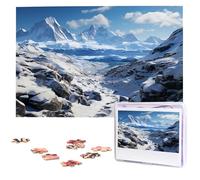 Puzzle de 1000 pièces pour adultes et familles - Puzzle stimulant pour les nuits de jeu - Montagnes enneigées spectaculaires - Pièces de puzzle en bois personnalisées - 75 x 50 cm