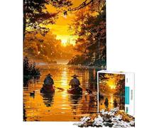 Puzzle de 1000 pièces pour Adultes Excursion en canoë sur la rivière Golden Jeu de réflexion et de détente pour Adultes Idéal pour Les Moments Parents-Enfants (Dimensions 50x75cm)