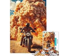 Puzzle de 1000 pièces pour Adultes Explosion de Motards Jeu d'analyse et de logique Complexe et Stimulant (50x75cm)