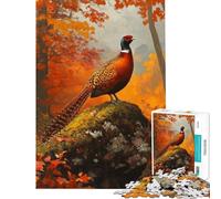 Puzzle de 1000 pièces pour Adultes Faisan dans Les Bois d'automne Jeu de réflexion et de découpe de précision Cadeau d'anniversaire (Dimensions 38x26cm)