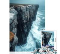 Puzzle de 1000 pièces pour Adultes-Falaise côtière avec Vagues déferlantes-Jeu de Construction à Faire soi-même-Cadeau d'anniversaire-Jeu éducatif pour Parents et Enfants (Dimensions 38x52cm)