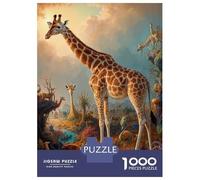 Puzzle De 1000 Pièces pour Adultes Fantastic Giraffe Adolescents Puzzles Anti-Stress Jeux Difficiles Défi Activités Amusantes À La Maison 52x38cm/1000pcs