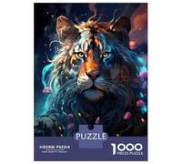 Puzzle De 1000 Pièces pour Adultes Fantasy Tiger Wall Art Print Puzzle Jouet Décoration Murale Une Œuvre d'art Cadeaux Uniques pour Anniversaire Et Noël 52x38cm/1000pcs