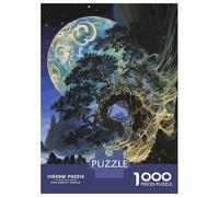 Puzzle De 1000 Pièces pour Adultes Fantasy Tree and Planet Puzzle Casse-tête Jeu De Rapidité Activités Amusantes À La Maison 70x50cm/1000pcs
