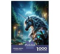 Puzzle De 1000 Pièces pour Adultes Fantasy Unicorn Forest Art Print Puzzle pour Adolescents Améliore La Mémoire Difficile Et Stimulant Idéal comme Cadeau 52x38cm/1000pcs