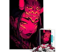 Puzzle de 1000 pièces pour Adultes Femme avec Masque Oni Art numérique Jeu Stimulant Jeu Impossible Cadeau Difficile pour Femmes et Hommes (Dimensions 38x52cm)