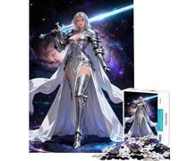 Puzzle de 1000 pièces pour Adultes Femme Chevalier de l'espace avec épée Lumineuse Un défi à relever Un Jeu éducatif à Faire soi-même pour Les 14 Ans et Plus (38x26cm)