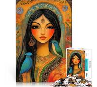 Puzzle de 1000 pièces pour Adultes Femme Mystique avec des Oiseaux Analyse et logique Cadeau d'anniversaire, Cadeaux, décoration Murale 52x38cm